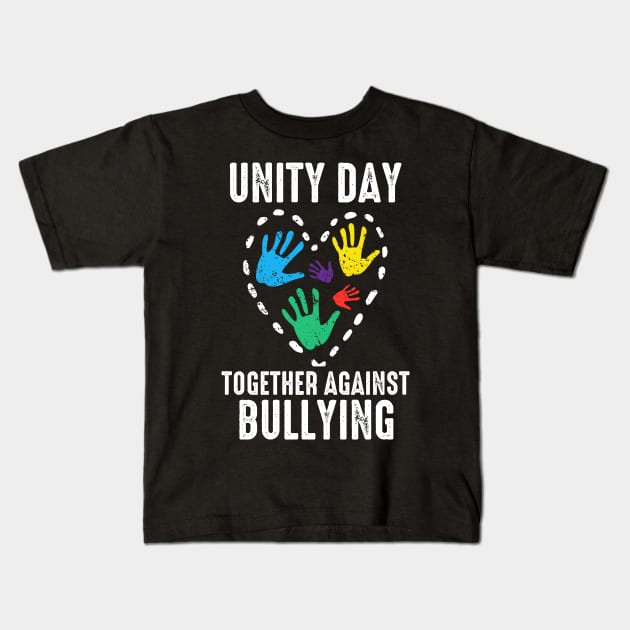 together against bullying orange anti bully unity day kids Kids T-Shirt by DonVector